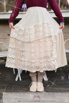 2020 new mori girl cute and sweet design Japanese style lace patchwork women skirts 
2020 new mori girl cute and sweet design Japanese style lace patchwork women skirts