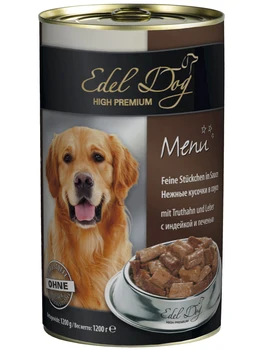 EDEL DOG EDEL DOG for large breed adult dogs with turkey and liver in sauce 1200g
EDEL DOG EDEL DOG for large breed adult dogs with turkey and liver in sauce 1200g