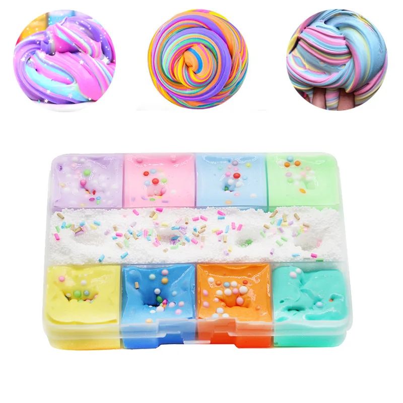 New Multicolor Fuffly Platter Soft Cotton Slimes For DIY Puzzle Box Modeling Clay Charms Snow Mud Slime Interactive Kids Toy Set
New Multicolor Fuffly Platter Soft Cotton Slimes For DIY Puzzle Box Modeling Clay Charms Snow Mud Slime Interactive Kids Toy Set