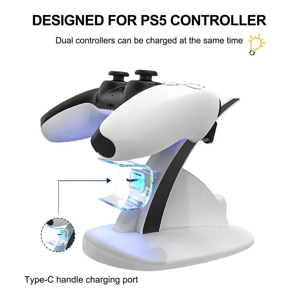 Dual USB Charger Dock Stand DC 5V Game Controllers Fast Charging Station Handle Base For Sony Play 5 PS5 | Электроника