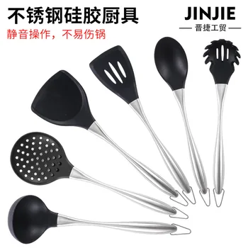 304 Stainless Steel Silicone Kitchenware Set Non-Stick Silicone Spatula Durable High-temperature Resistant Spatula Ladel Cookin
304 Stainless Steel Silicone Kitchenware Set Non-Stick Silicone Spatula Durable High-temperature Resistant Spatula Ladel Cookin