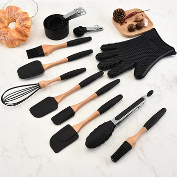 11Pcs Silicone Kitchenware Set Wood Turner Soup Spoon Spatula Brush Scraper Pasta Gloves Egg Beater Kitchen Cooking Utensil Tool 
11Pcs Silicone Kitchenware Set Wood Turner Soup Spoon Spatula Brush Scraper Pasta Gloves Egg Beater Kitchen Cooking Utensil Tool