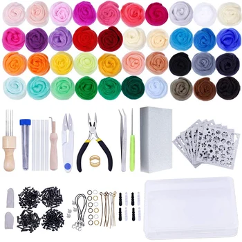 Needle Felting Kit,Wool Roving 40 Colors Set,Needle Felting Starter Kit,Wool Felt Tools Tool Instruction Included for Felted Ani
Needle Felting Kit,Wool Roving 40 Colors Set,Needle Felting Starter Kit,Wool Felt Tools Tool Instruction Included for Felted Ani