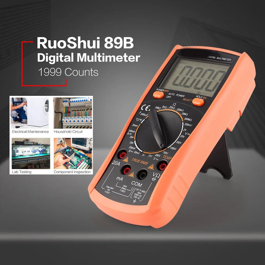 89B Digital Multimeter True RMS Overload Protection 2000 Counts Resistance Temperature Capacitance Diode Multimeters
89B Digital Multimeter True RMS Overload Protection 2000 Counts Resistance Temperature Capacitance Diode Multimeters