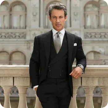Grooms Wedding Tuxedos Black Wedding Coat Suits Man Blazer Slim Fit Terno Masculino 3Piece (Jacket+Trousers+Vest)
Grooms Wedding Tuxedos Black Wedding Coat Suits Man Blazer Slim Fit Terno Masculino 3Piece (Jacket+Trousers+Vest)