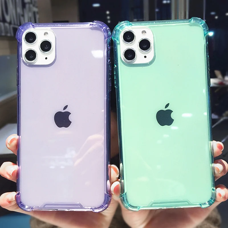 Для iPhone 11 Pro X XR XS Max 6S 7 8 Plus чехол для телефона карамельный цвет ударопрочный бампер