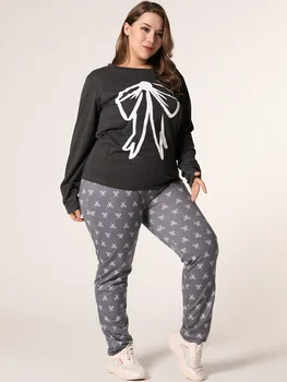 4XL Plus Size Women Autumn Nice Bows Cartoon Printing Pajama Sets Long Sleeve Trousers Pajamas Soft Homewear Sleepwear Pyjamas
4XL Plus Size Women Autumn Nice Bows Cartoon Printing Pajama Sets Long Sleeve Trousers Pajamas Soft Homewear Sleepwear Pyjamas