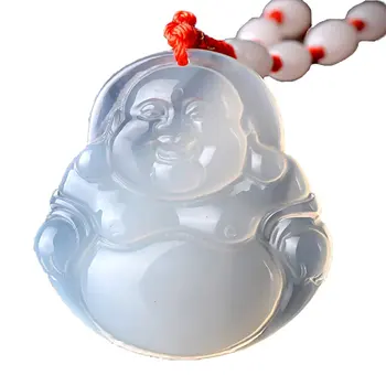 LETSFUN Fine Jewelry pure natural Handmade White agate Lucky Happy laughter Maitreya Buddha Pendant necklace Free Shipping 
LETSFUN Fine Jewelry pure natural Handmade White agate Lucky Happy laughter Maitreya Buddha Pendant necklace Free Shipping
