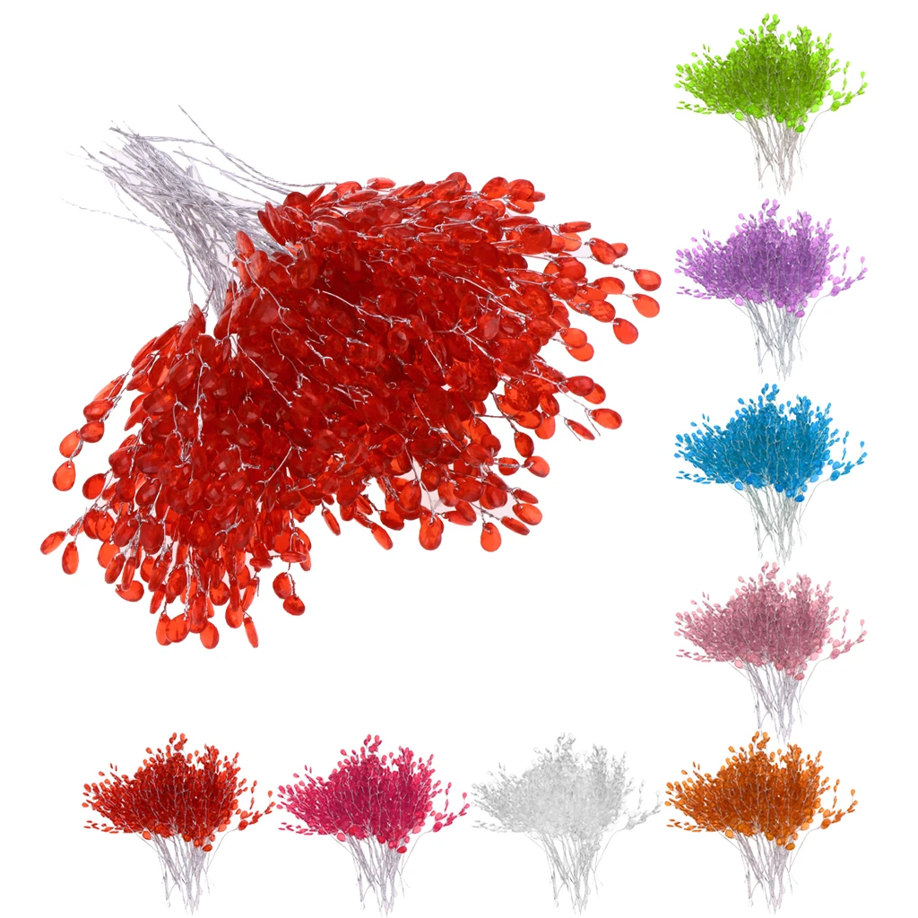 50pcs Water Drop Artificial Acrylic Flower Picks Crystal Diamante Flower Branches For Party Wedding Floral Decoration 50pcs Water Drop Artificial Acrylic Flower Picks Crystal Diamante Flower Branches For Party Wedding Floral Decoration