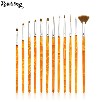 Rolabling Nail Art Brush 12PCS Manicure Brush Set Dotting Painting Design Acrylic Nail Art Brush For UV Gel Carving Pen Brush
Rolabling Nail Art Brush 12PCS Manicure Brush Set Dotting Painting Design Acrylic Nail Art Brush For UV Gel Carving Pen Brush