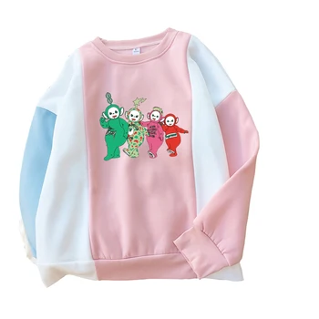 Autumn Winter New Fleece Kawaii Cartoon Teletubbies Print Hoodies Women Streetwear Harajuku Hit Color Splicing O-neck Sweatshirt
Autumn Winter New Fleece Kawaii Cartoon Teletubbies Print Hoodies Women Streetwear Harajuku Hit Color Splicing O-neck Sweatshirt