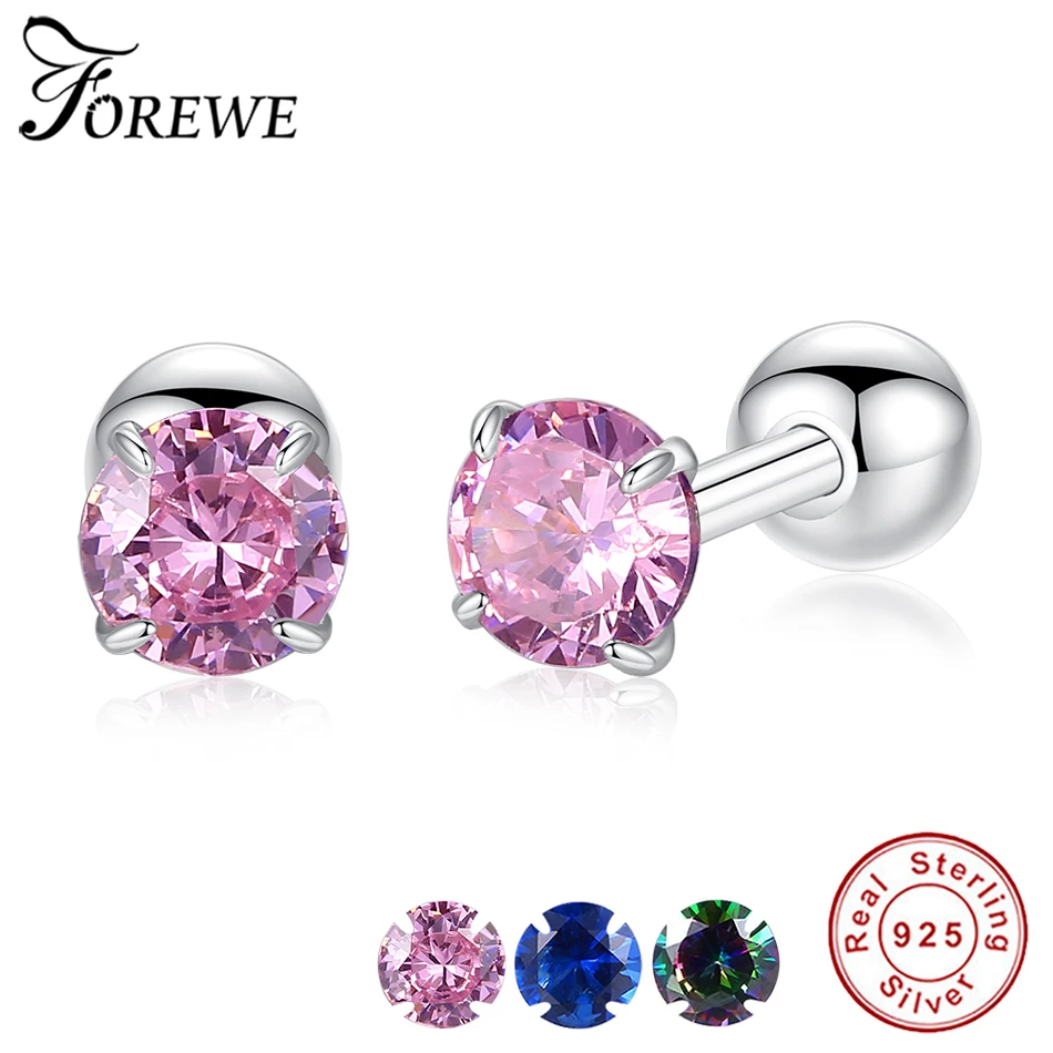 100% Real 925 Sterling Silver Earrings Pink Crystal Zircon Fashion Round Stud Earrings for Women Wedding Engagement Jewelry
100% Real 925 Sterling Silver Earrings Pink Crystal Zircon Fashion Round Stud Earrings for Women Wedding Engagement Jewelry