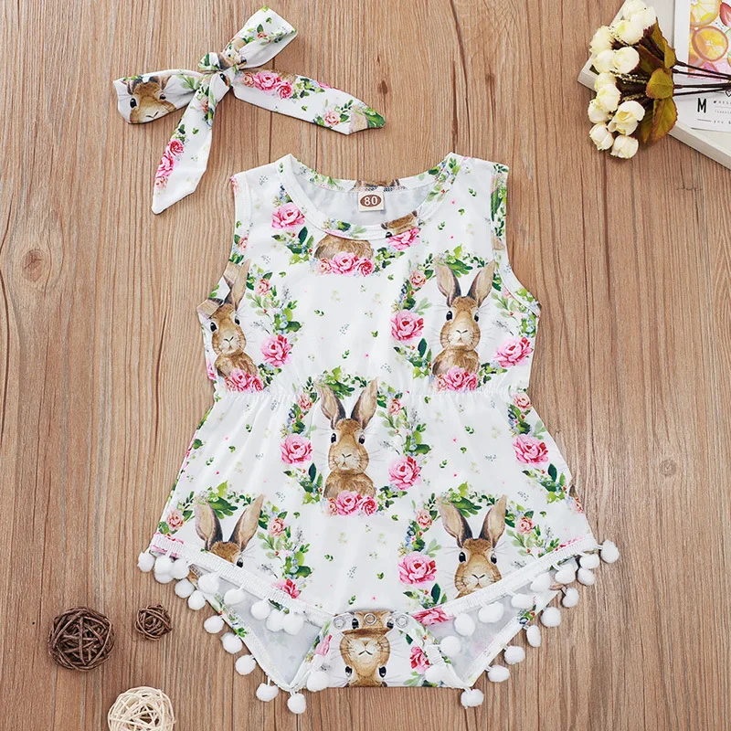 Lovely Easter Outfit Baby Floral Romper and Headband Sleeveless Flowers and Rabbit Print Newborn Onesie Summer Baby Clothing
Lovely Easter Outfit Baby Floral Romper and Headband Sleeveless Flowers and Rabbit Print Newborn Onesie Summer Baby Clothing