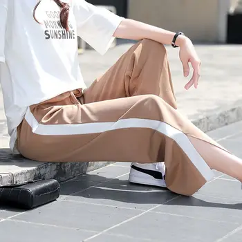 Z 2019 Women New Korean Version Of Loose Thin Chiffon Casual Straight Pants Nine Points High Waist All-match Color-blocked Pants
Z 2019 Women New Korean Version Of Loose Thin Chiffon Casual Straight Pants Nine Points High Waist All-match Color-blocked Pants