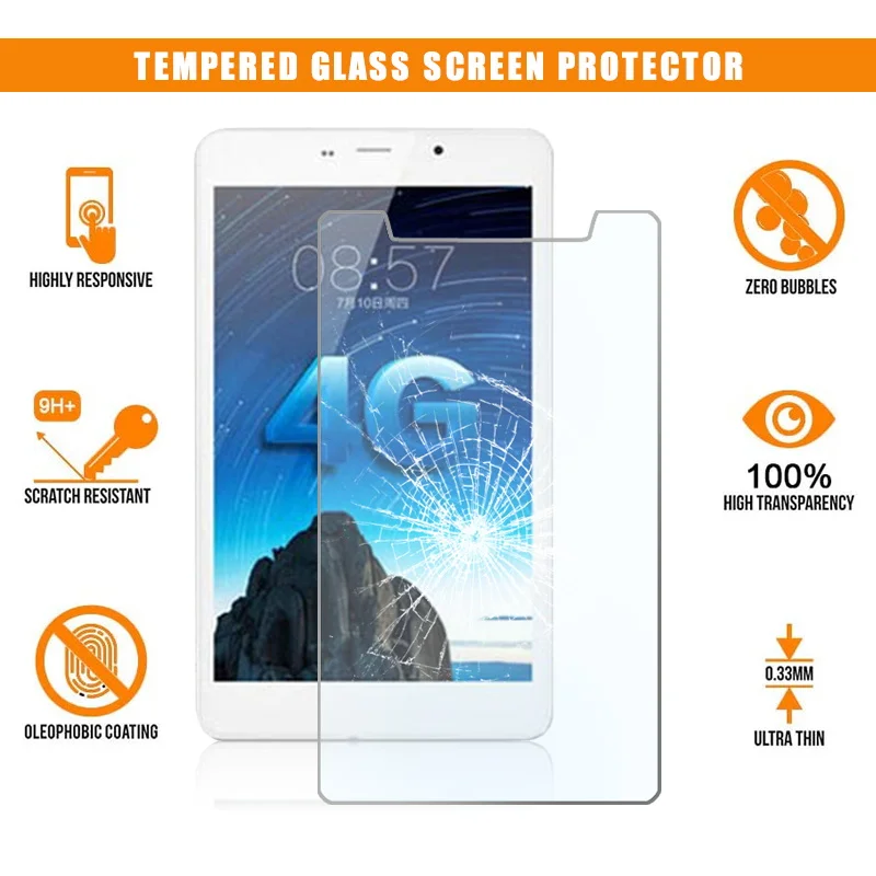 Screen Protector for Cube T8 /T8 Plus 4G Tablet Tempered Glass 9H Premium Scratch Resistant Anti-fingerprint Film Guard Cover
Screen Protector for Cube T8 /T8 Plus 4G Tablet Tempered Glass 9H Premium Scratch Resistant Anti-fingerprint Film Guard Cover