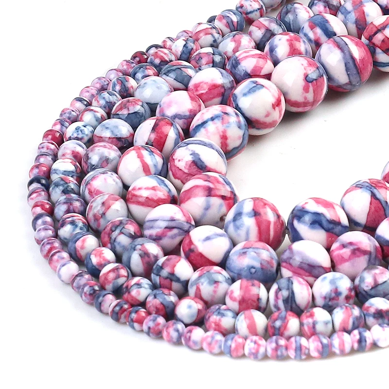 Dark Blue Red Colorful Striated Rain Round Beads Natural Loose Stone Beads For DIY Jewelry Making 4/6/8/10/12mm Bracelet 15''
Dark Blue Red Colorful Striated Rain Round Beads Natural Loose Stone Beads For DIY Jewelry Making 4/6/8/10/12mm Bracelet 15''
