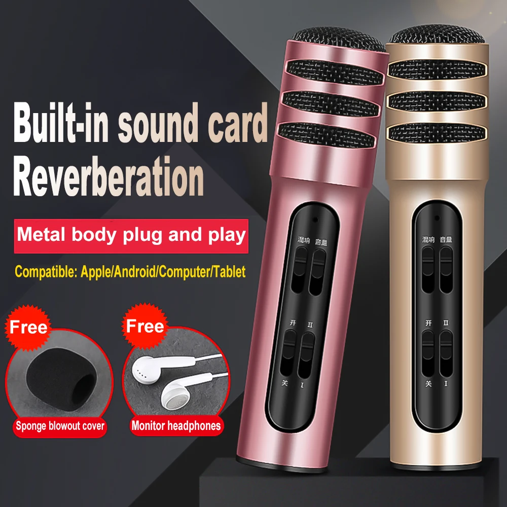 Professional Phone Microphone Condenser Microphone Karaoke Mic for Live Singing Recording Cardioid Pickup MicrofoneDropshipping
Professional Phone Microphone Condenser Microphone Karaoke Mic for Live Singing Recording Cardioid Pickup MicrofoneDropshipping