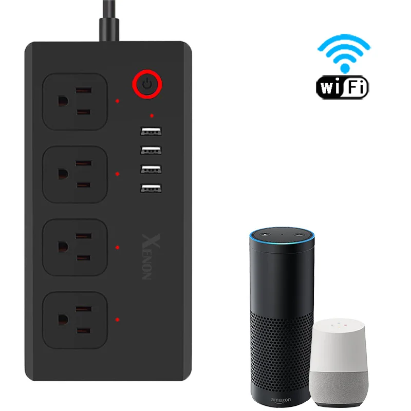 US Standard Power Strip WiFi Smart Plug 4 AC 4USB Socket,WIFI Remote Control Outlet with 1.5m Extension Cord Independent Switch
US Standard Power Strip WiFi Smart Plug 4 AC 4USB Socket,WIFI Remote Control Outlet with 1.5m Extension Cord Independent Switch
