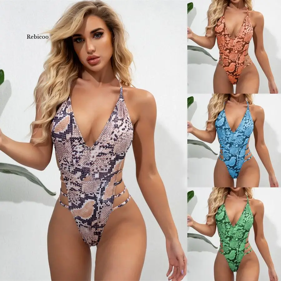 New Sexy Snake Skin Monokini Women Swimwear One Piece Swimsuit Female High Cut Deep V Bather Bathing Suit Swim Lady
New Sexy Snake Skin Monokini Women Swimwear One Piece Swimsuit Female High Cut Deep V Bather Bathing Suit Swim Lady