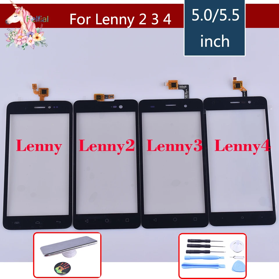 Фото High Quality 5.0" For Wiko Lenny 1 2 3 or 5.5'' 4 Touch Screen Digitizer Front Glass Lens Sensor Panel Black | Мобильные
