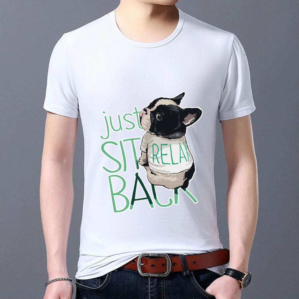 Trendy Male T-shirt Cute Puppy Letter Printing Japanese Casual Commuting All-match Young Student Self-cultivation White Top
Trendy Male T-shirt Cute Puppy Letter Printing Japanese Casual Commuting All-match Young Student Self-cultivation White Top