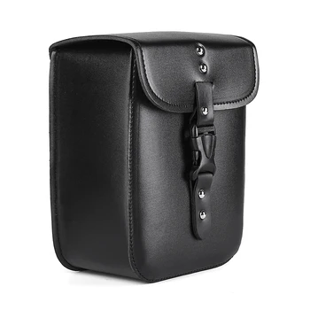 New High Quality Black PU Leather Motorcycle Tool Saddle case Bags Side Storage Side Storage Tool Pouches With Mounting Straps