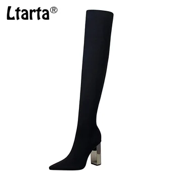 LTARTA 2020 Woman Long Boots Knee High Boots Square Metal Heel High Heeled Pointy Sexy elasticity Thin Wool Boots. DS-3128-1
LTARTA 2020 Woman Long Boots Knee High Boots Square Metal Heel High Heeled Pointy Sexy elasticity Thin Wool Boots. DS-3128-1