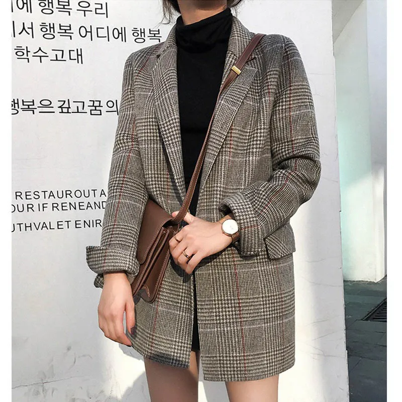 2019 Зимняя шерстяная куртка пальто осенняя Женская Корейская верхняя одежда