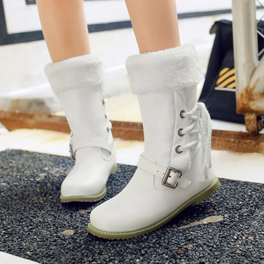 Buckle Strap Snow Boots Women Fashion Pure Color Round Toe Lace-Up Flat Heels Vintage Winter Women Shoes chaussures femme
Buckle Strap Snow Boots Women Fashion Pure Color Round Toe Lace-Up Flat Heels Vintage Winter Women Shoes chaussures femme