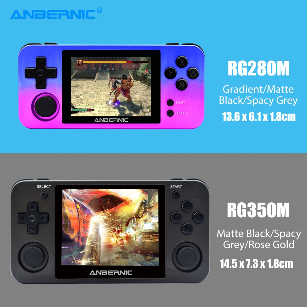 ANBERNIC Portable Game Console RG280M RG350M Aluminum Alloy Shell 2500 Retro Game PS1 Mini Pocket Handheld Game Player Xmas Gift
ANBERNIC Portable Game Console RG280M RG350M Aluminum Alloy Shell 2500 Retro Game PS1 Mini Pocket Handheld Game Player Xmas Gift
