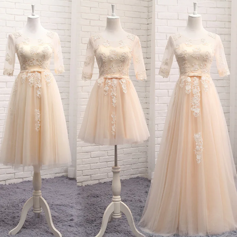 New cheap teens Lace up Champagne grey bridesmaid dresses Elegant mesh wedding party dress for girl prom gown
New cheap teens Lace up Champagne grey bridesmaid dresses Elegant mesh wedding party dress for girl prom gown