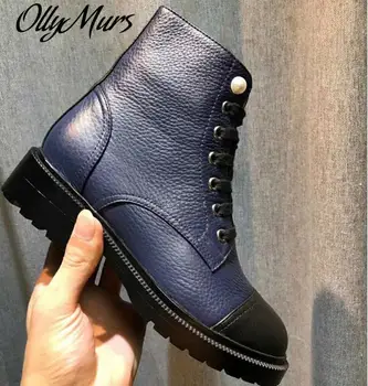 Genuine Leather pearl Lace Up Martin boots Flats Mid-Calf Round Toe women Boots Brand Designer shoes Woman
Genuine Leather pearl Lace Up Martin boots Flats Mid-Calf Round Toe women Boots Brand Designer shoes Woman