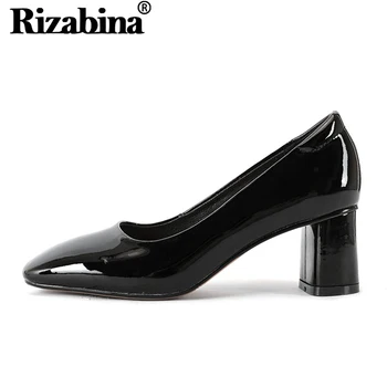 RIZABINA Women Pumps Shoes Modern Square Toe Thick Heels Shoes Women Fashion Real Leather Solid Catwalk Show Footwear Size 34-43 
RIZABINA Women Pumps Shoes Modern Square Toe Thick Heels Shoes Women Fashion Real Leather Solid Catwalk Show Footwear Size 34-43