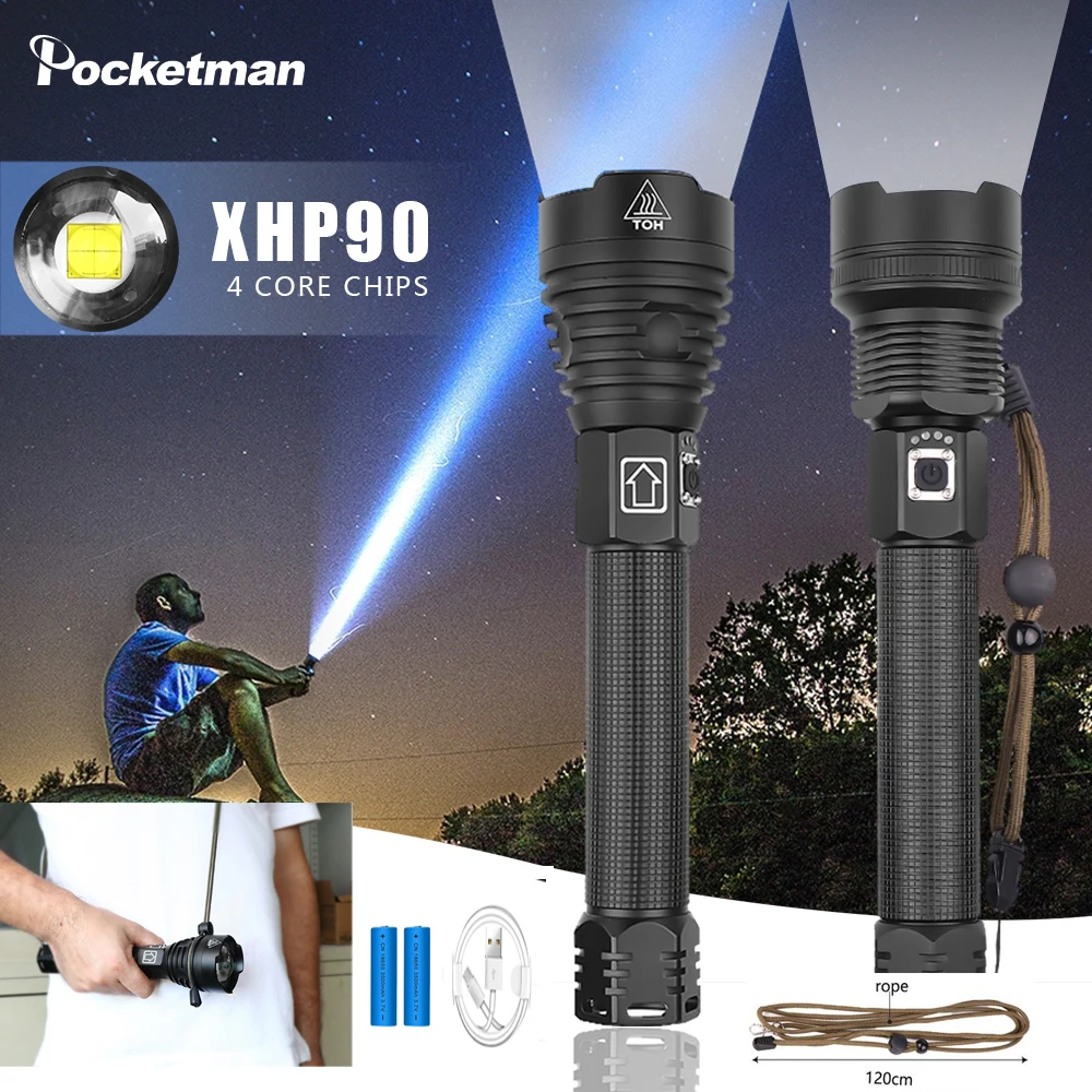 NEW XHP90 XHP70.2 LED Torch light long-range Flashlight LED Tactical Zoom USB Rechargeable Tactical Light 18650 or 26650 Camping
NEW XHP90 XHP70.2 LED Torch light long-range Flashlight LED Tactical Zoom USB Rechargeable Tactical Light 18650 or 26650 Camping