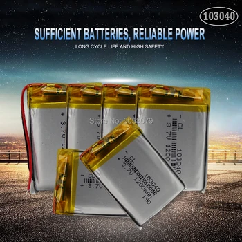 10pc 1200mAh 3.7V 103040 Lithium Polymer LiPo Rechargeable Battery For MP3 MP4 GPS PSP VR DVR DVD mobile video game Tablet Pow
10pc 1200mAh 3.7V 103040 Lithium Polymer LiPo Rechargeable Battery For MP3 MP4 GPS PSP VR DVR DVD mobile video game Tablet Pow