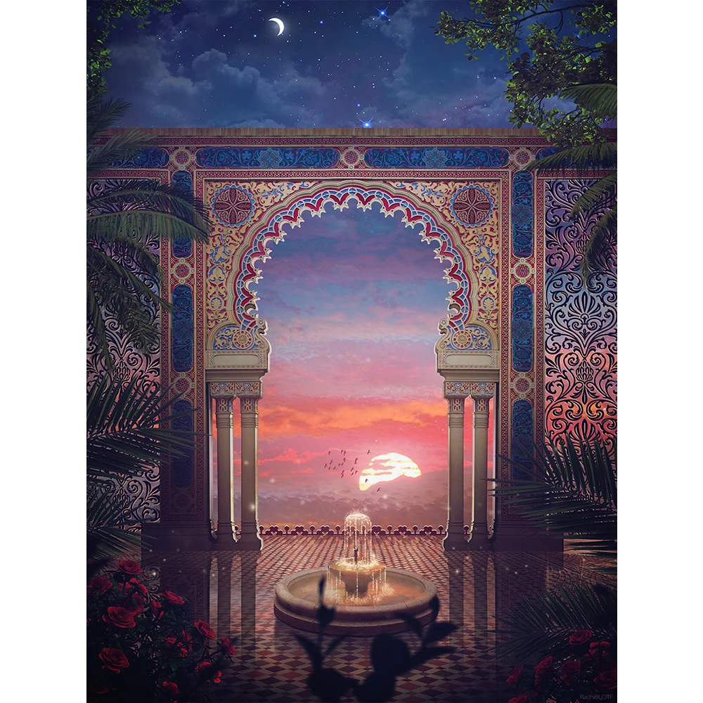 Photography backdrops Arabian arch column patio flower leaves fountain Backgrounds Vinyl cloth High quality Computer print wall
Photography backdrops Arabian arch column patio flower leaves fountain Backgrounds Vinyl cloth High quality Computer print wall