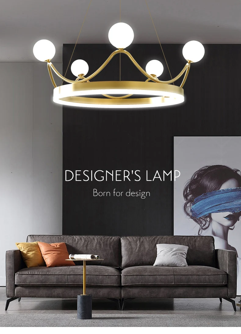 

Modern Luxury LED Chandelier Ceiling Lighting With Crown Design For Living Room Bedroom Kids Lamp 110V 220V Free Shipping