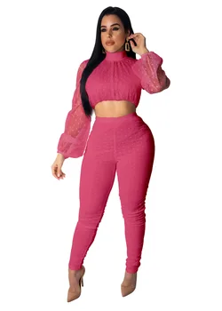 Spring Summer Women Two Piece Set Top and Pants Plus Size Outfits Tracksuit Sweatsuit Mesh Dot Long Sleeve Sets
Spring Summer Women Two Piece Set Top and Pants Plus Size Outfits Tracksuit Sweatsuit Mesh Dot Long Sleeve Sets