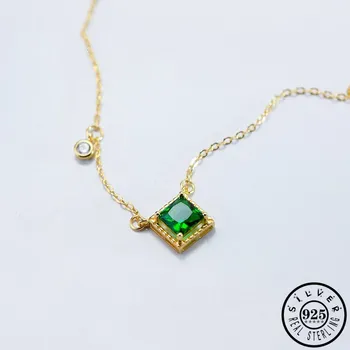 925 Sterling Silver Green Square Cubic Zirconia Stone Pendant Statement Gold Color Plated Chain Party Necklace Jewelry for Women
925 Sterling Silver Green Square Cubic Zirconia Stone Pendant Statement Gold Color Plated Chain Party Necklace Jewelry for Women