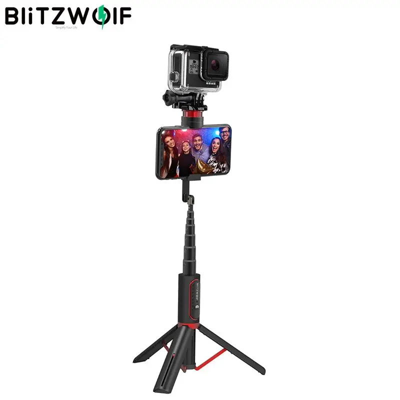 BlitzWolf BW-BS10 Sport All In One Portable bluetooth Tripod Selfie Stick Monopod with 1/4 Screw Port for Gopro 7 6 5 Sports
BlitzWolf BW-BS10 Sport All In One Portable bluetooth Tripod Selfie Stick Monopod with 1/4 Screw Port for Gopro 7 6 5 Sports