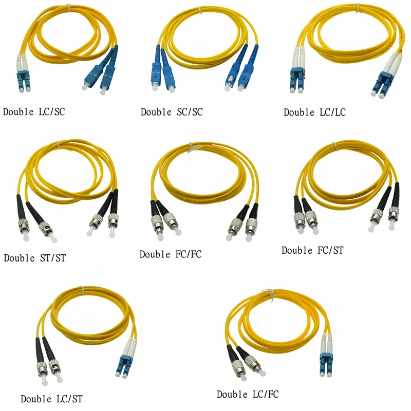 

Carrier grade dual core single-mode optical fiber jumper Double LC to LC SC FC ST square to round pigtail network jumper1M Cable