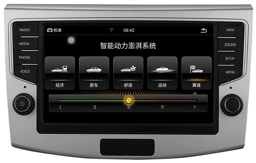 P886--MIB澎湃-大众迈腾B6-B7-8寸-2007-2016-白色正面
