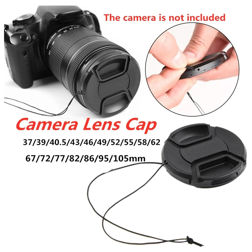 Center Snap on Lens Cap Suitable &Nikon Canon Sony Fuji Panasonicetc Compatible with All Brands Any Lenses Camera | Электроника
