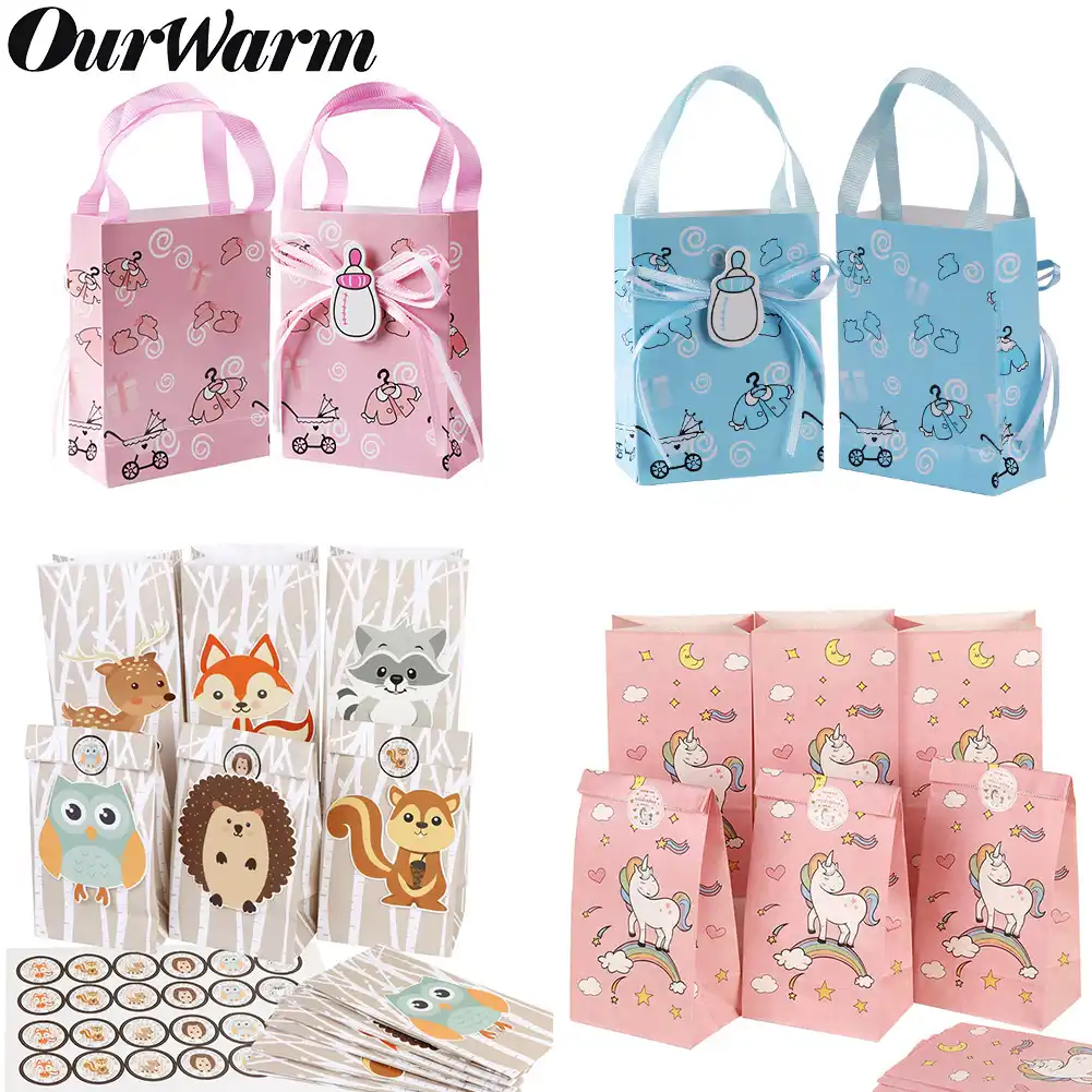 12pcs party paper candy gift box mermaid favor bag baby shower