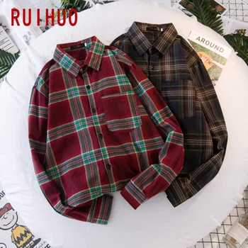 RUIHUO 2020 New Spring Long Sleeve Red Plaid Shirt Men Slim Fit Cotton Casual Shirts Men Clothing Fashion Brand Plus Size M-3XL 
RUIHUO 2020 New Spring Long Sleeve Red Plaid Shirt Men Slim Fit Cotton Casual Shirts Men Clothing Fashion Brand Plus Size M-3XL