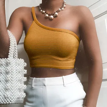 Fashion Women Solid Slim Crop Tops Sexy One Shoulder Camis Summer Camisole Women Casual Tank Tops Vest Sleeveless Female blusas
Fashion Women Solid Slim Crop Tops Sexy One Shoulder Camis Summer Camisole Women Casual Tank Tops Vest Sleeveless Female blusas
