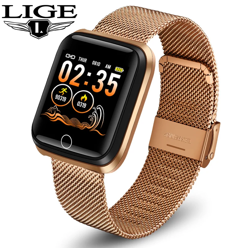 LIGE Pedometer Watch Smart Bracelet Sport Blood pressure Monitor Stainless Steel Strap Waterproof Smart Watch For Android iOS
LIGE Pedometer Watch Smart Bracelet Sport Blood pressure Monitor Stainless Steel Strap Waterproof Smart Watch For Android iOS