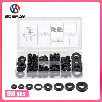 180 Piece SAE Rubber Grommet Assortment 7/8in, 5/8in, 5/16in, 7/16in, 3/8in, ¼in, ½in, and 1 Inch Sizes 
180 Piece SAE Rubber Grommet Assortment 7/8in, 5/8in, 5/16in, 7/16in, 3/8in, ¼in, ½in, and 1 Inch Sizes