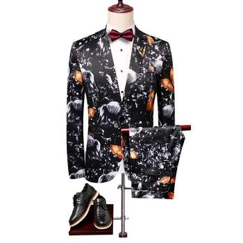 British Style Casual Fashion Dress Suits 2pc Men Suit Coat Pant Designs Flower Blazer Set Slim Fit Male Clothing M-4XL
British Style Casual Fashion Dress Suits 2pc Men Suit Coat Pant Designs Flower Blazer Set Slim Fit Male Clothing M-4XL