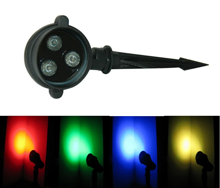 CE IP65 9W LED RGB garden light spotlight with spike led lawn 3X3W tri-chip 12V DC DS-07-6-9W-RGB | Освещение